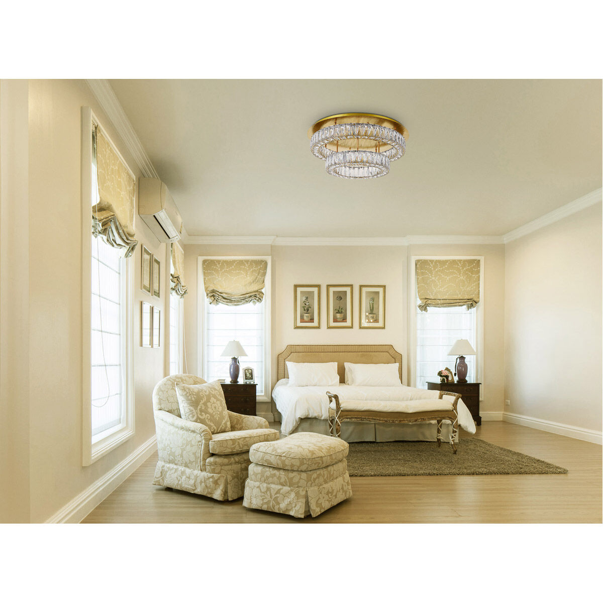 Monroe LED 26 inch Gold Flush Mount Ceiling Light