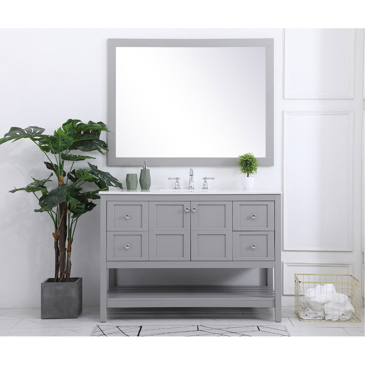 Theo 48 X 22 X 34 inch Gray Vanity Sink Set