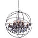 Geneva 18 Light 44 inch Dark Bronze Pendant Ceiling Light in Silver Shade, Urban Classic