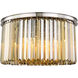 Sydney 8 Light 26 inch Polished nickel Flush Mount Ceiling Light in Golden Teak, Urban Classic