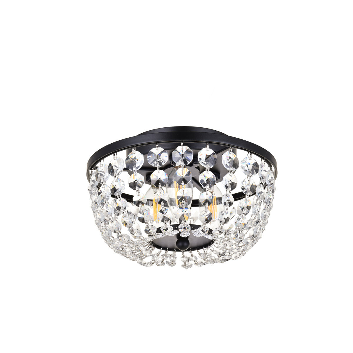 Cora 3 Light 10 inch Black Flush Mount Ceiling Light