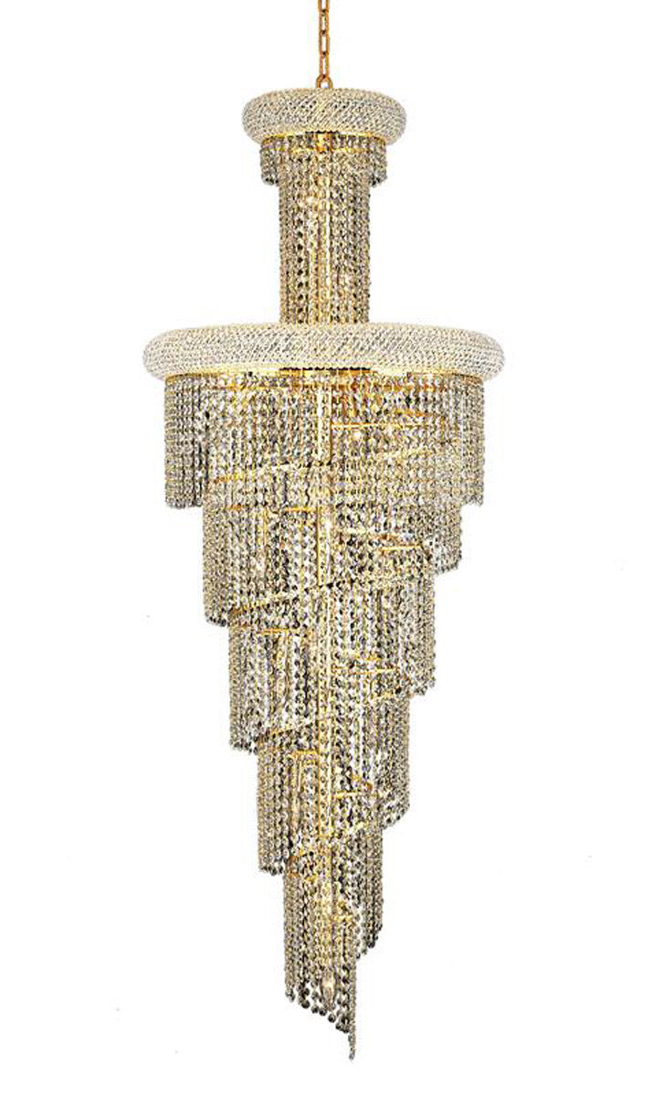 Spiral 22 Light 22 inch Gold Foyer Ceiling Light in Royal Cut