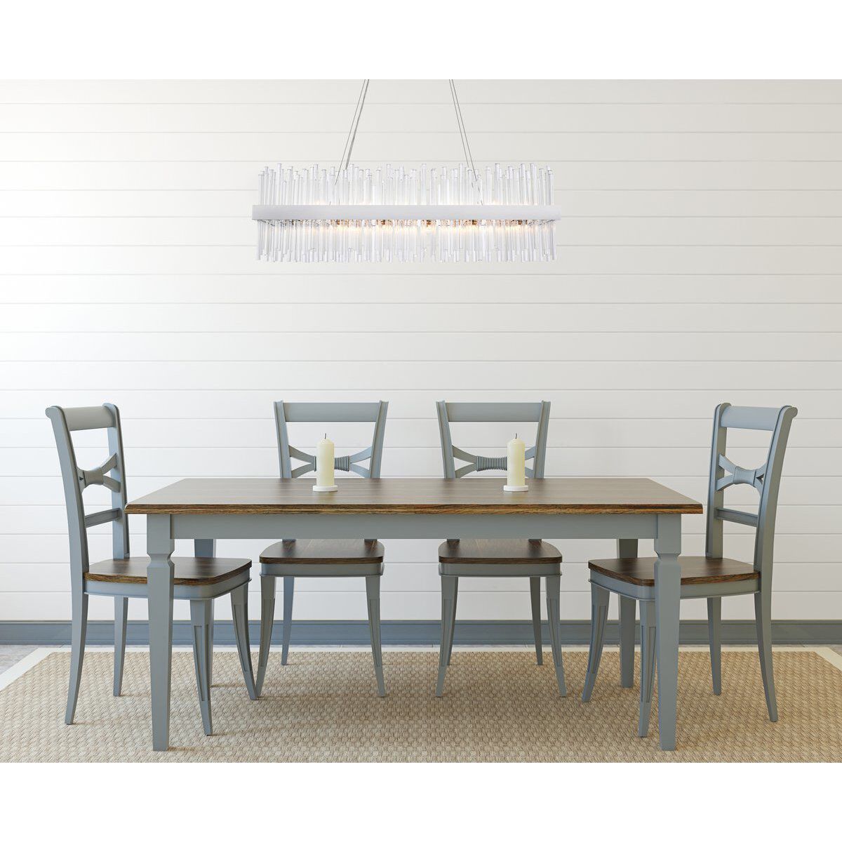 Dallas 24 Light 42 inch Chrome Linear Chandelier Ceiling Light