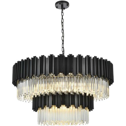 Willow 16 Light 40 inch Black Chandelier Ceiling Light