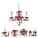 Rococo 4 Light 15 inch Red Dining Chandelier Ceiling Light in Bordeaux