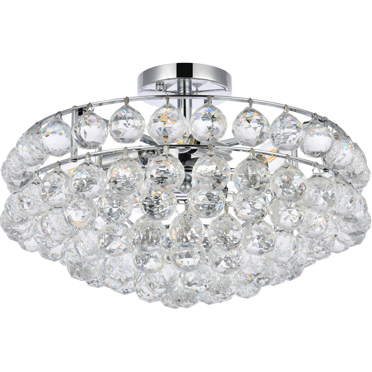 Savannah 5 Light 18 inch Chrome Flush Mount Ceiling Light