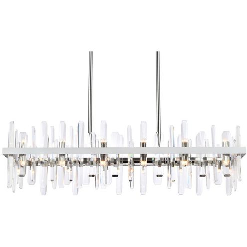 Serena 24 Light 42 inch Chrome Linear Chandelier Ceiling Light