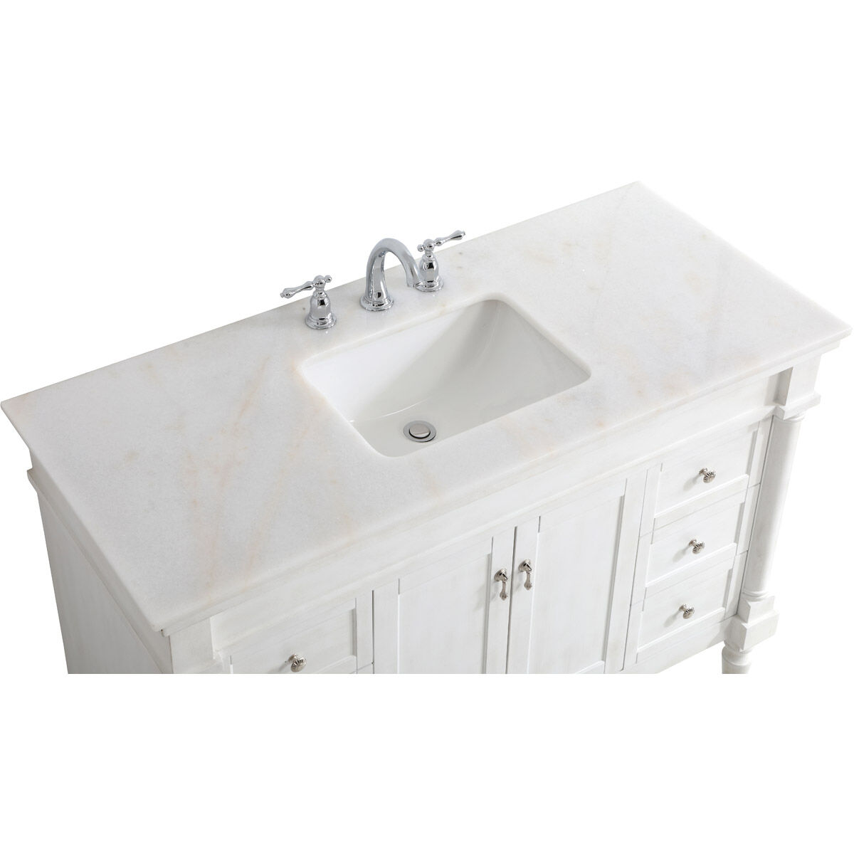 Lexington 48 X 21.5 X 35 inch Antique White Vanity Sink Set