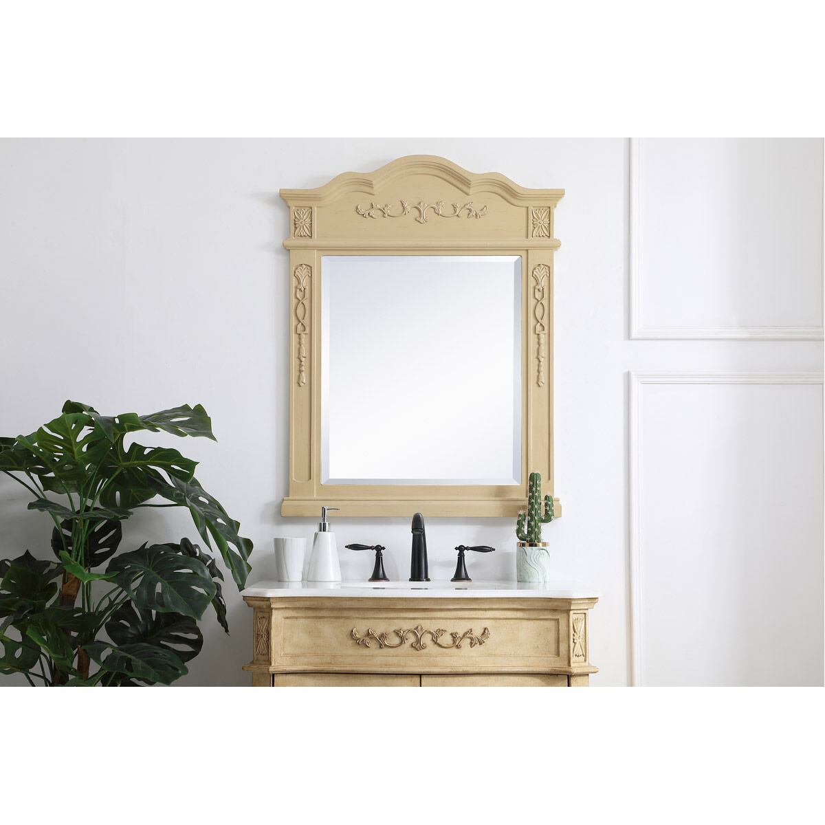 Lenora 36 X 28 inch Light Antique Beige Wall Mirror