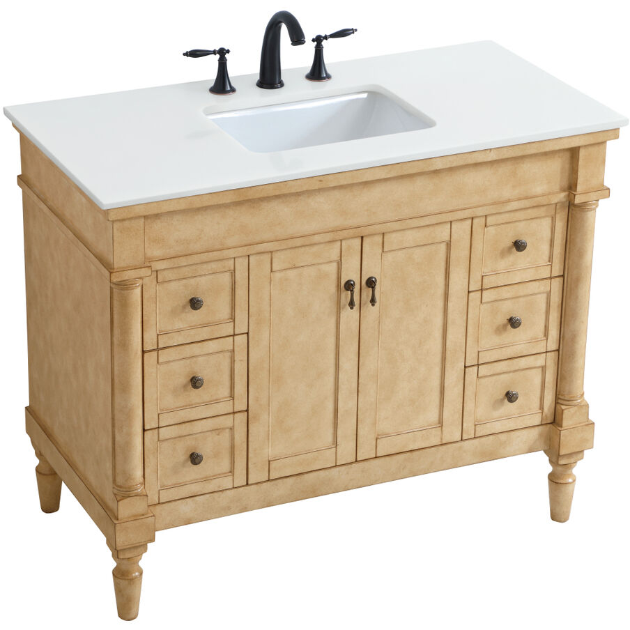 Lexington 42 X 21.5 X 35 inch Antique Beige Vanity Sink Set