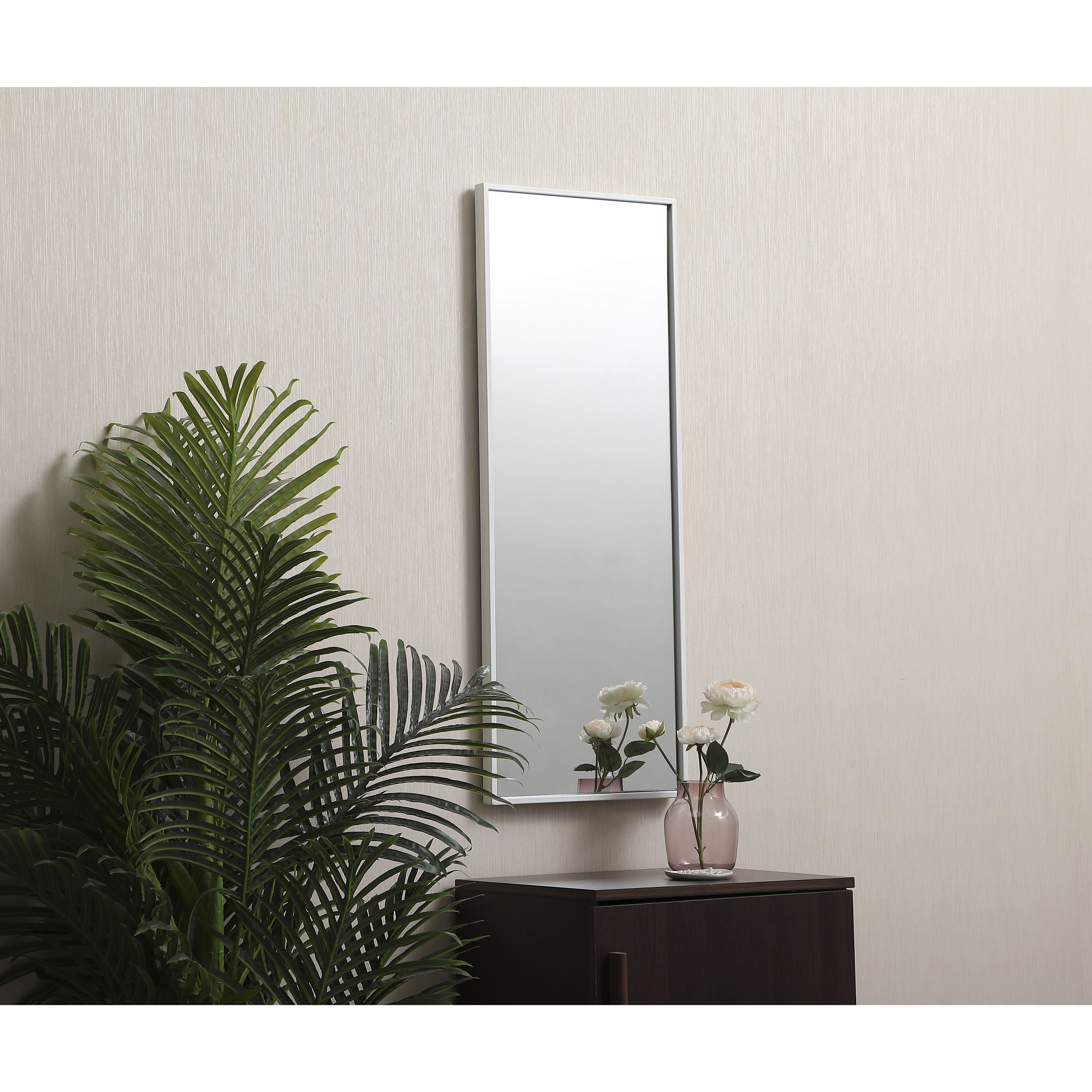 Elegant Lighting MR41436WH Monet 36 X 14 inch White Wall Mirror