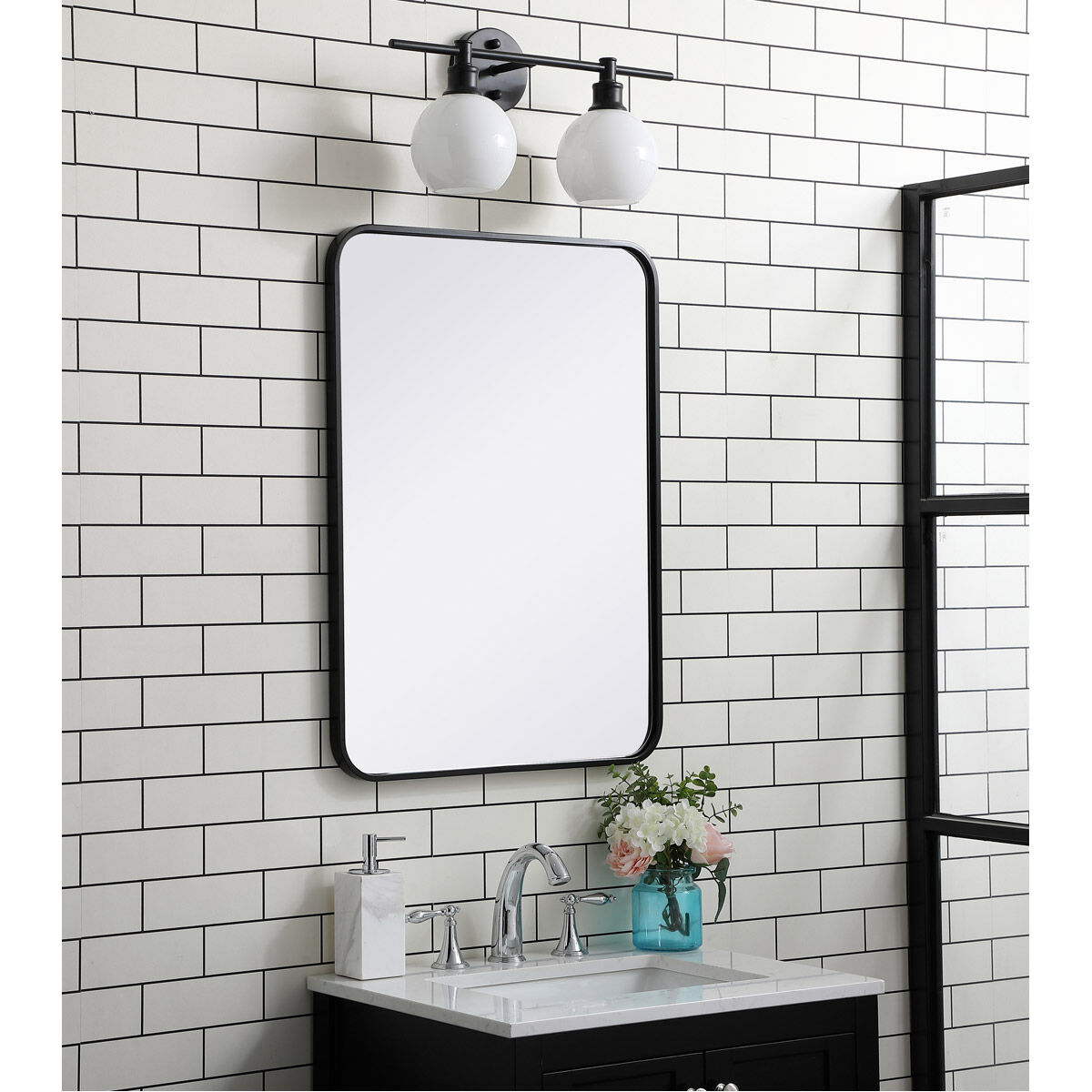 Evermore 30 X 22 inch Black Mirror