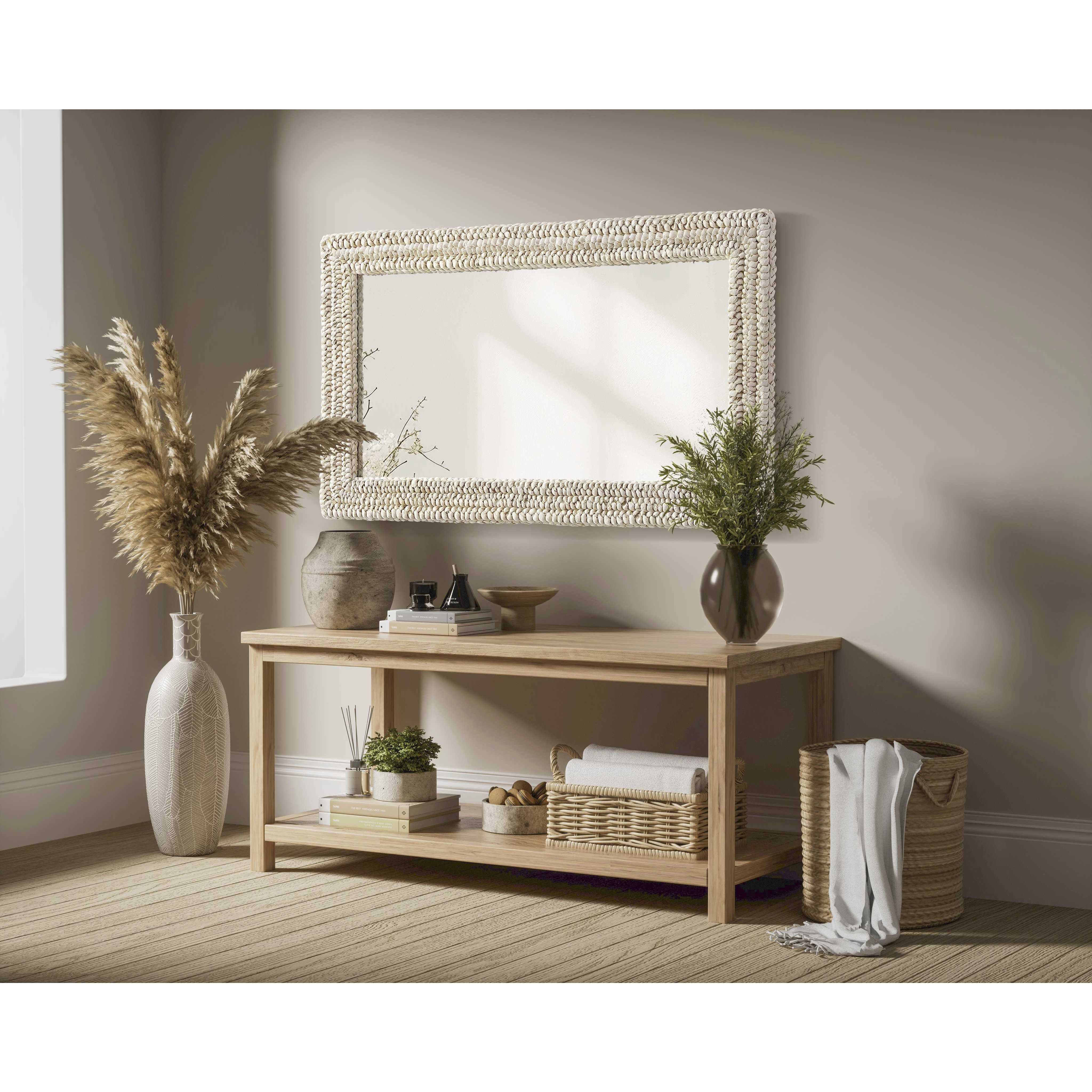 Marlowe 42 X 24 inch Linen White Mirror