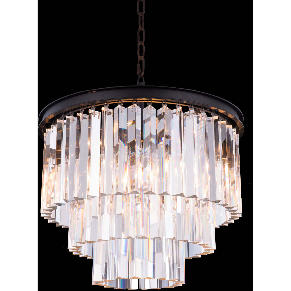 Sydney 6 Light 20 inch Matte Black Pendant Ceiling Light in Clear, Urban Classic