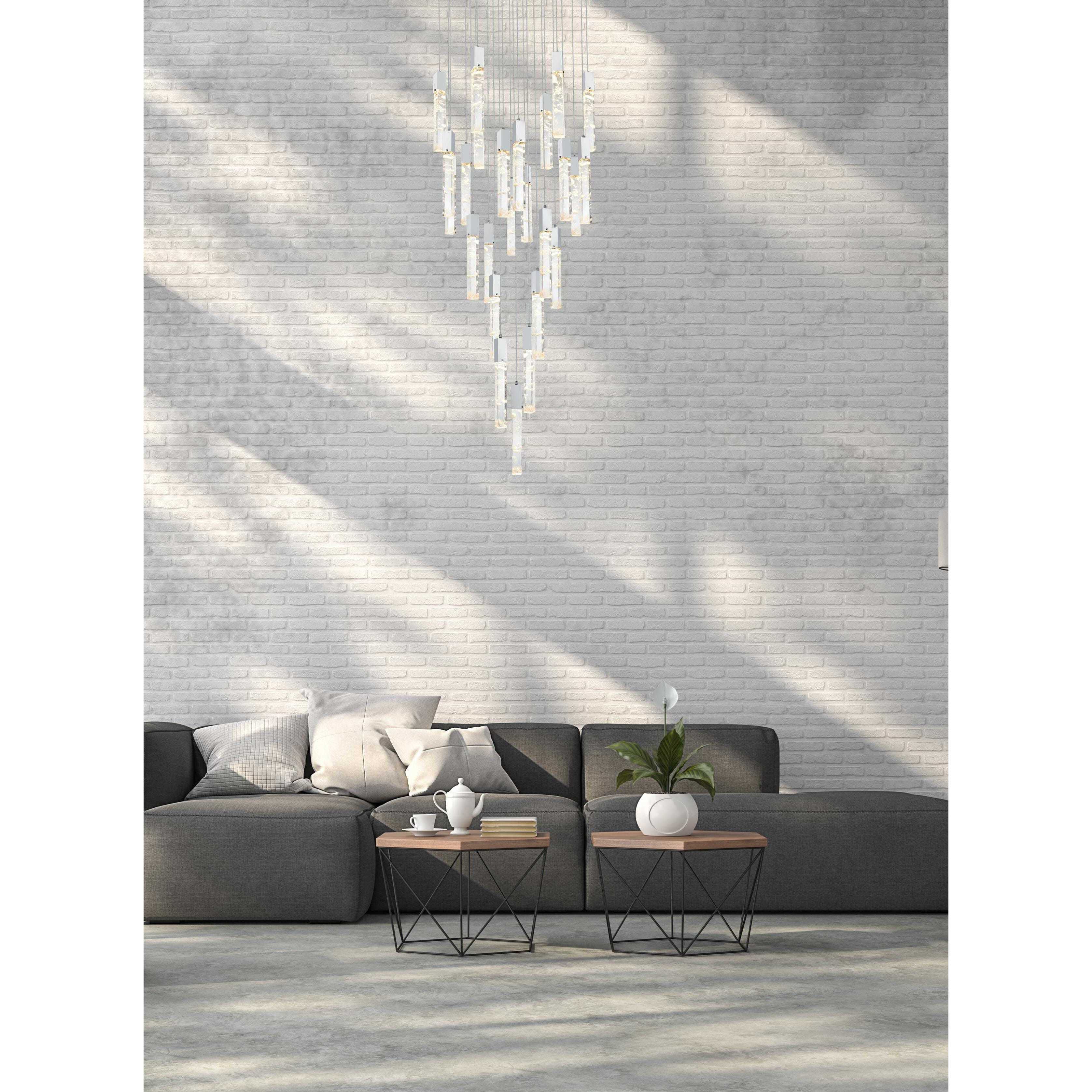 Aurora 25 Light 42 inch Chrome Chandelier Ceiling Light