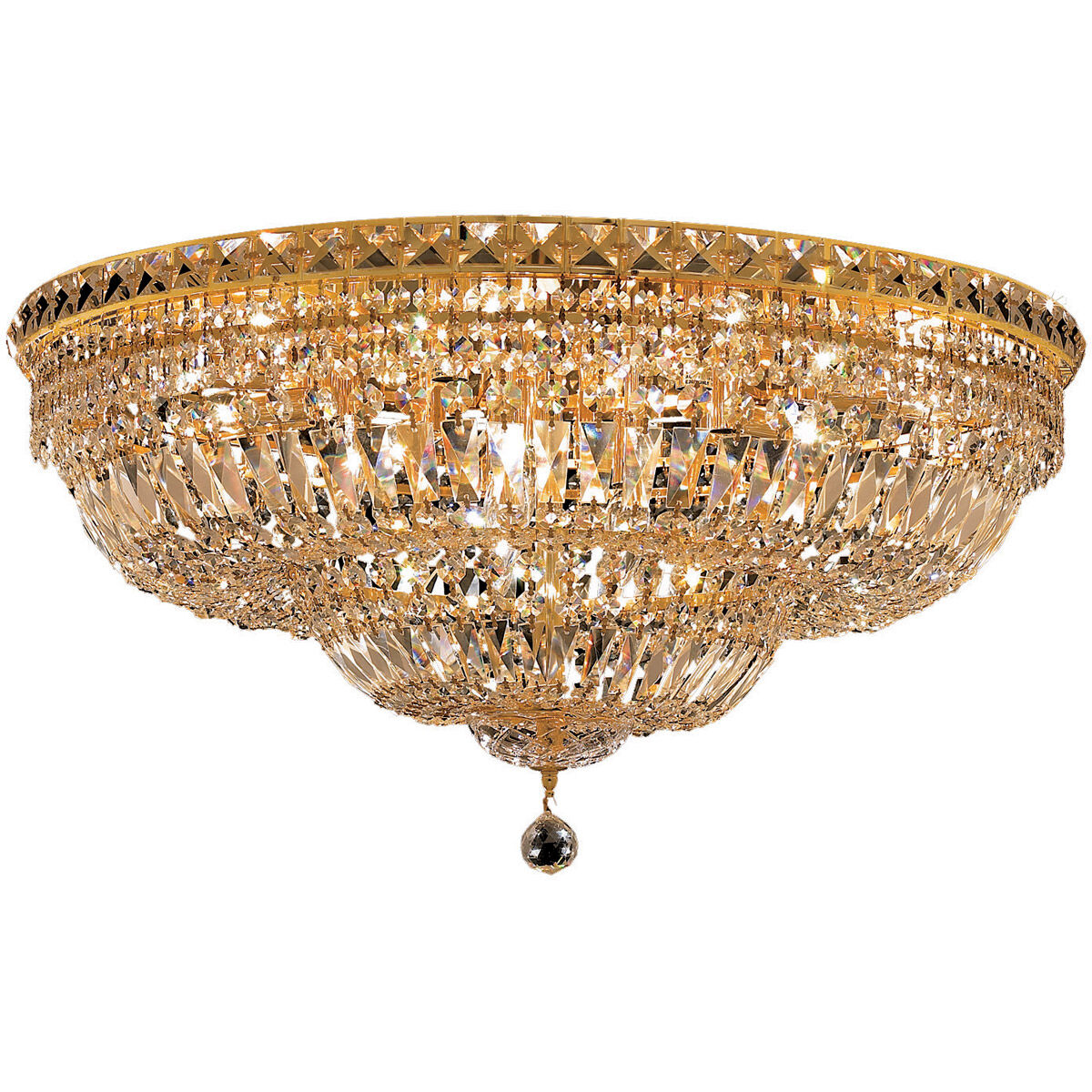 Tranquil 18 Light 30 inch Gold Flush Mount Ceiling Light in Royal Cut