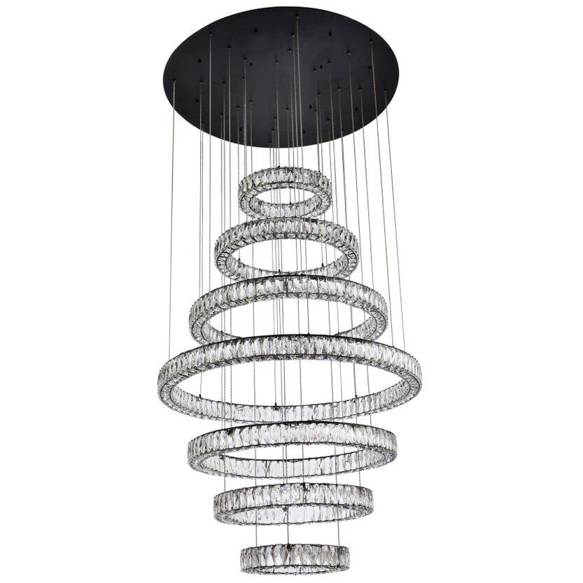 Monroe 7 Light 40 inch Black Chandelier Ceiling Light