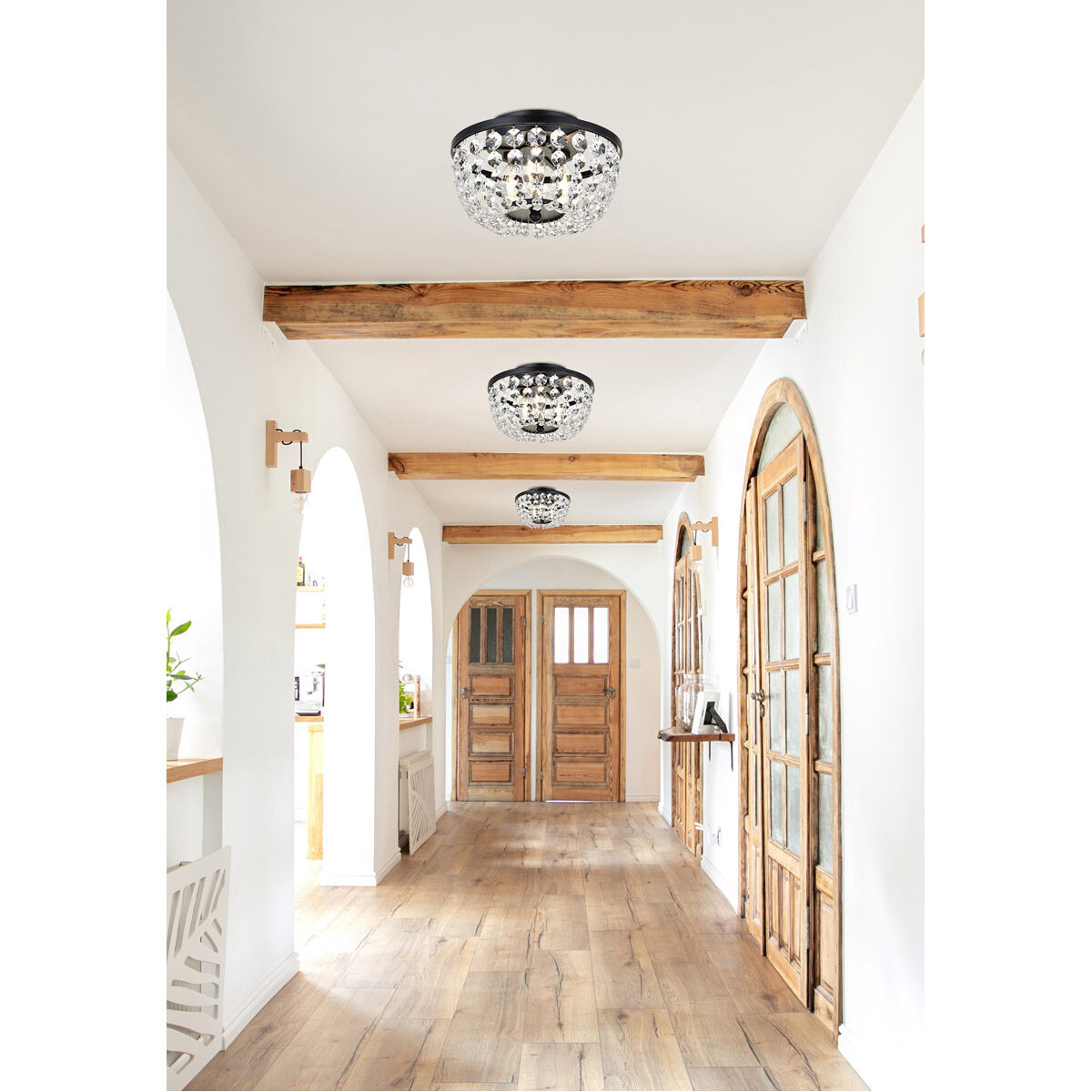 Cora 3 Light 10 inch Black Flush Mount Ceiling Light