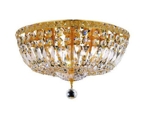 Tranquil 6 Light 16 inch Gold Flush Mount Ceiling Light in Royal Cut
