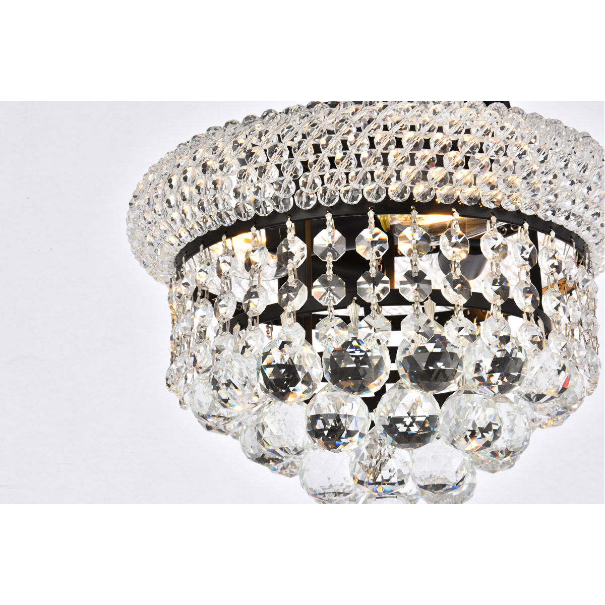 Primo 3 Light 10 inch Black and Clear Flush Mount Ceiling Light
