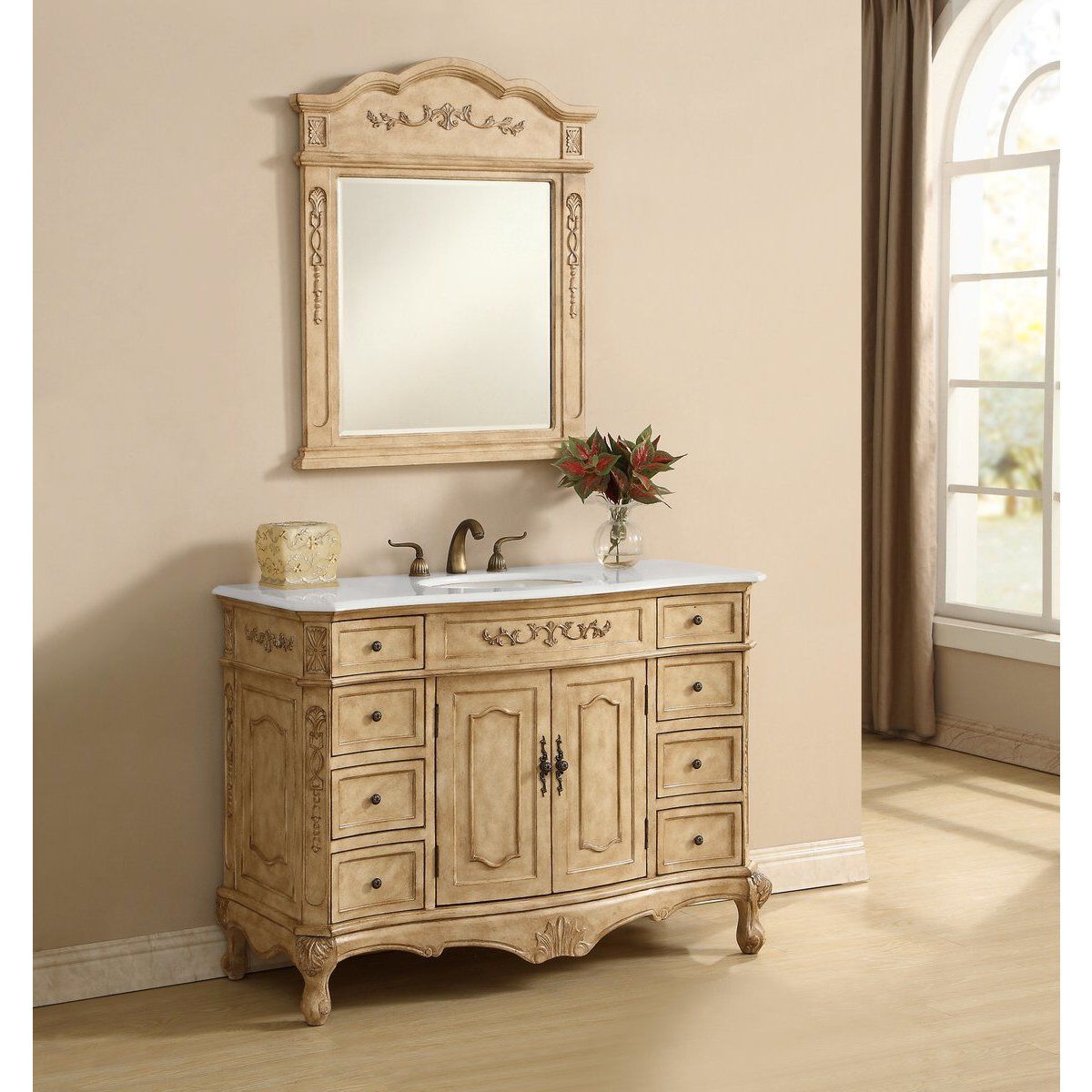 Danville 48 X 21 X 36 inch Antique Beige Vanity Sink Set