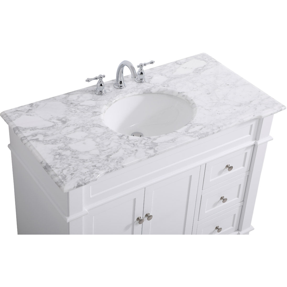 Wesley 42 X 21.5 X 35 inch White Vanity Sink Set