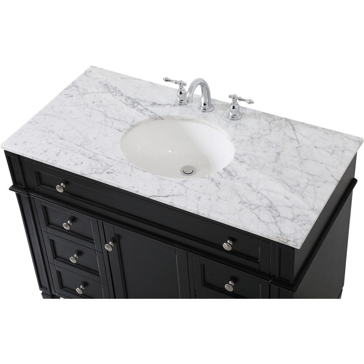 Park Avenue 42 X 21.5 X 35 inch Black Vanity Sink Set