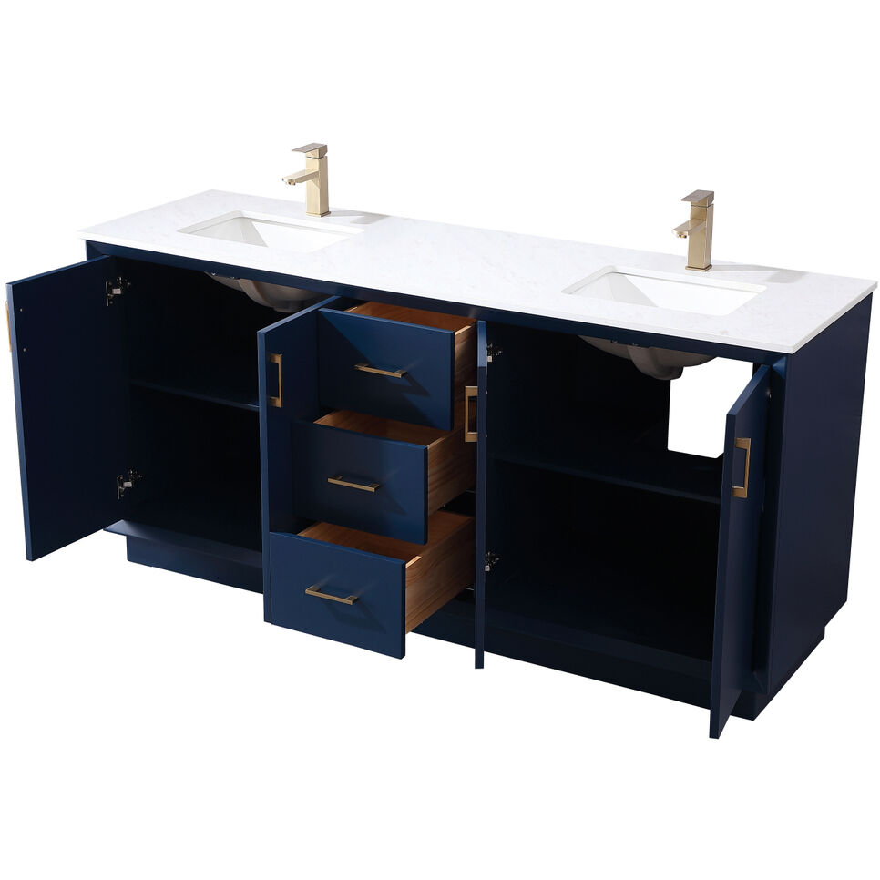 Hayes 72 X 22 X 35 inch Blue Vanity Sink Set