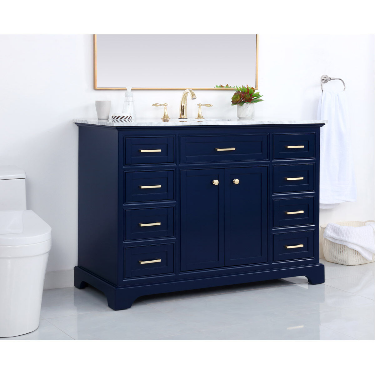 Americana 48 X 22 X 35 inch Blue Vanity Sink Set