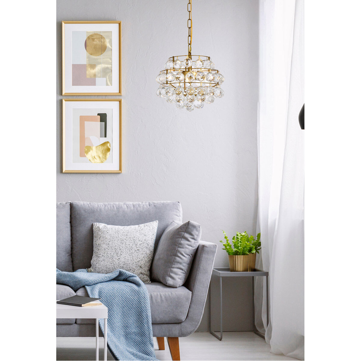 Savannah 3 Light 12 inch Brass Pendant Ceiling Light