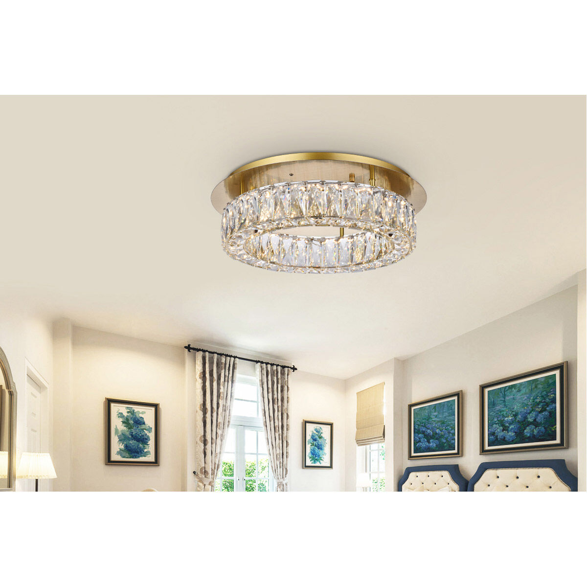 Monroe 18 inch Gold Flush Mount Ceiling Light