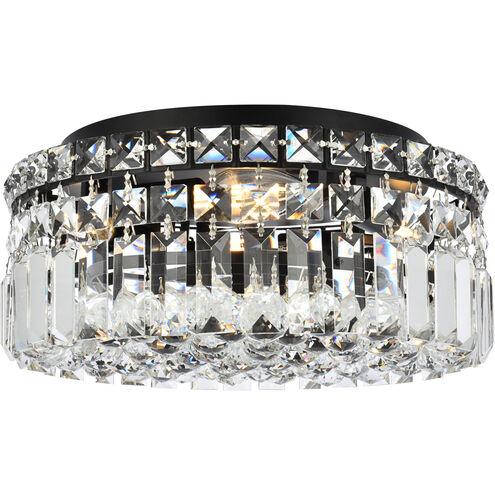 Maxime 4 Light 12 inch Black and Clear Flush Mount Ceiling Light