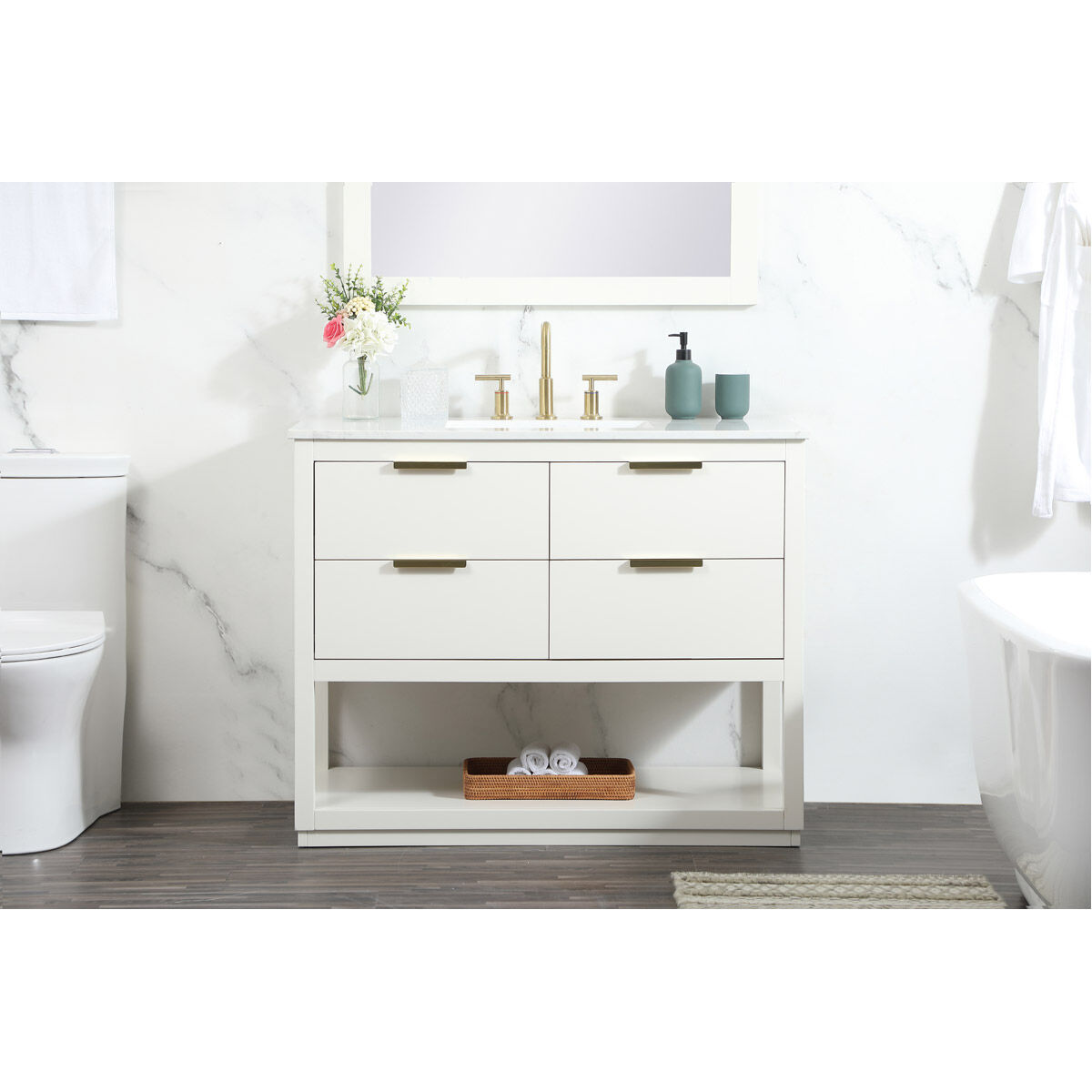 Larkin 42 X 22 X 34 inch White Vanity Sink Set