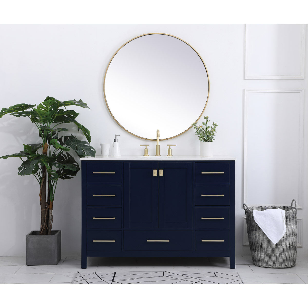Irene 48 X 22 X 34 inch Blue Vanity Sink Set