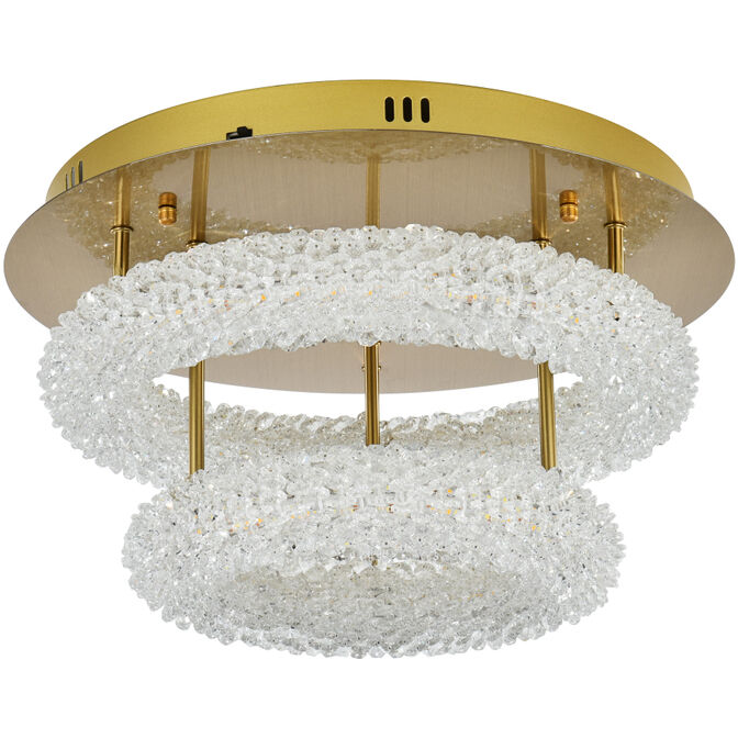 Bowen 2 Light 18 inch Satin Gold Flush Mount Ceiling Light