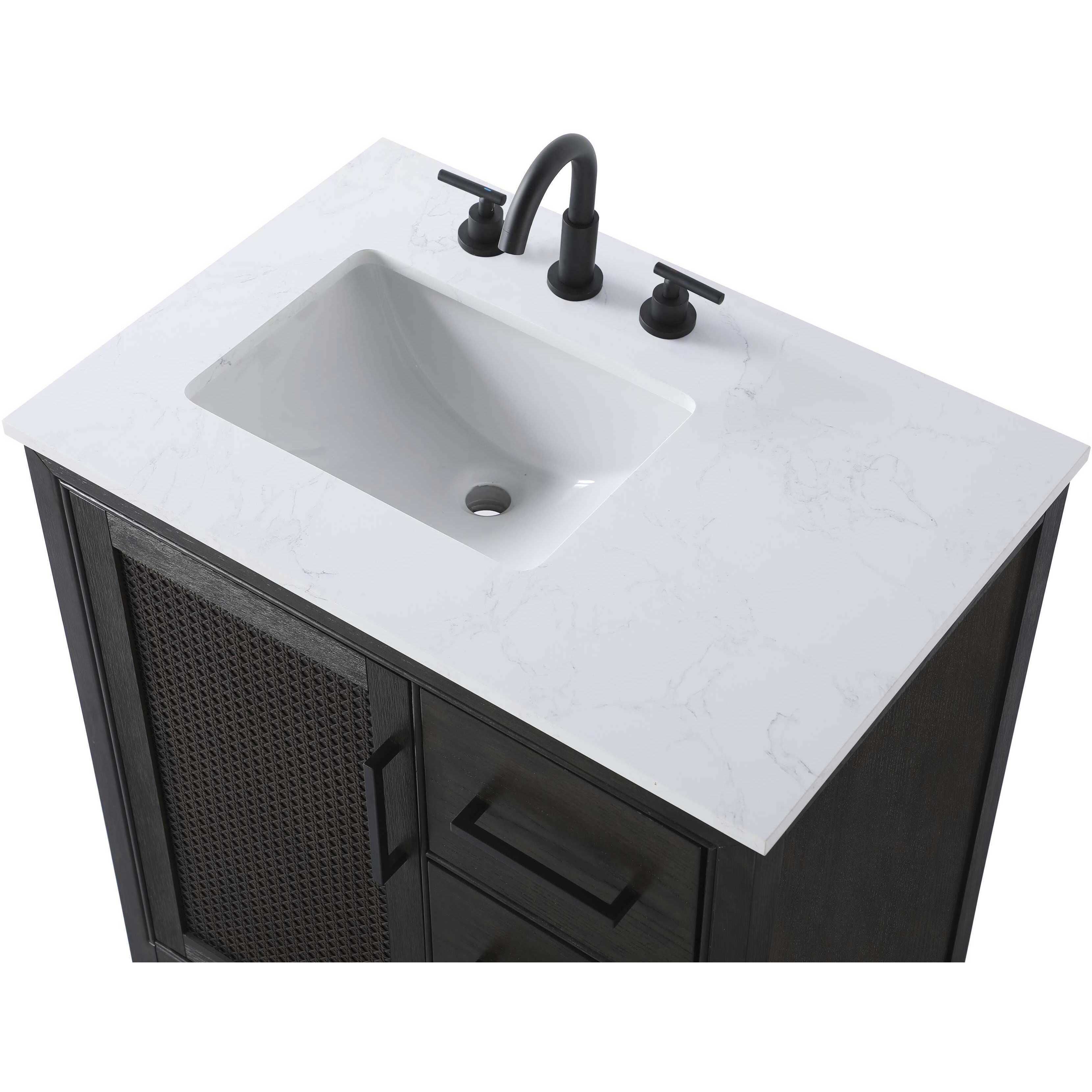 Alina 32 X 34 inch Chocolate Oak Bathroom Vanity Cabinet