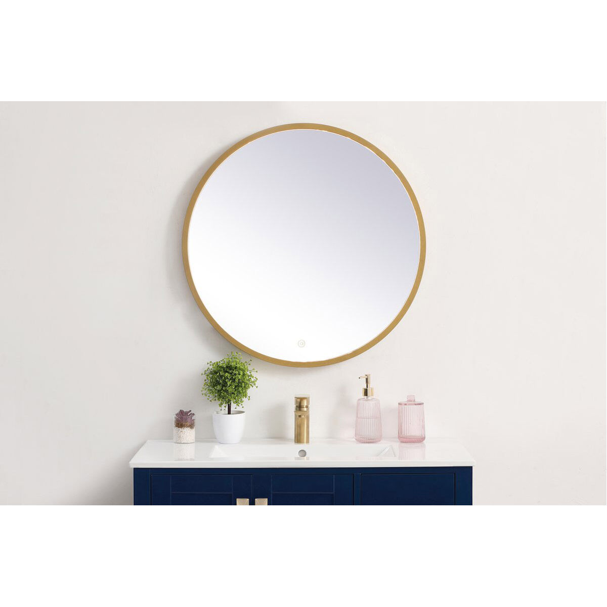 Pier 28 X 28 inch Brass LED Mirror