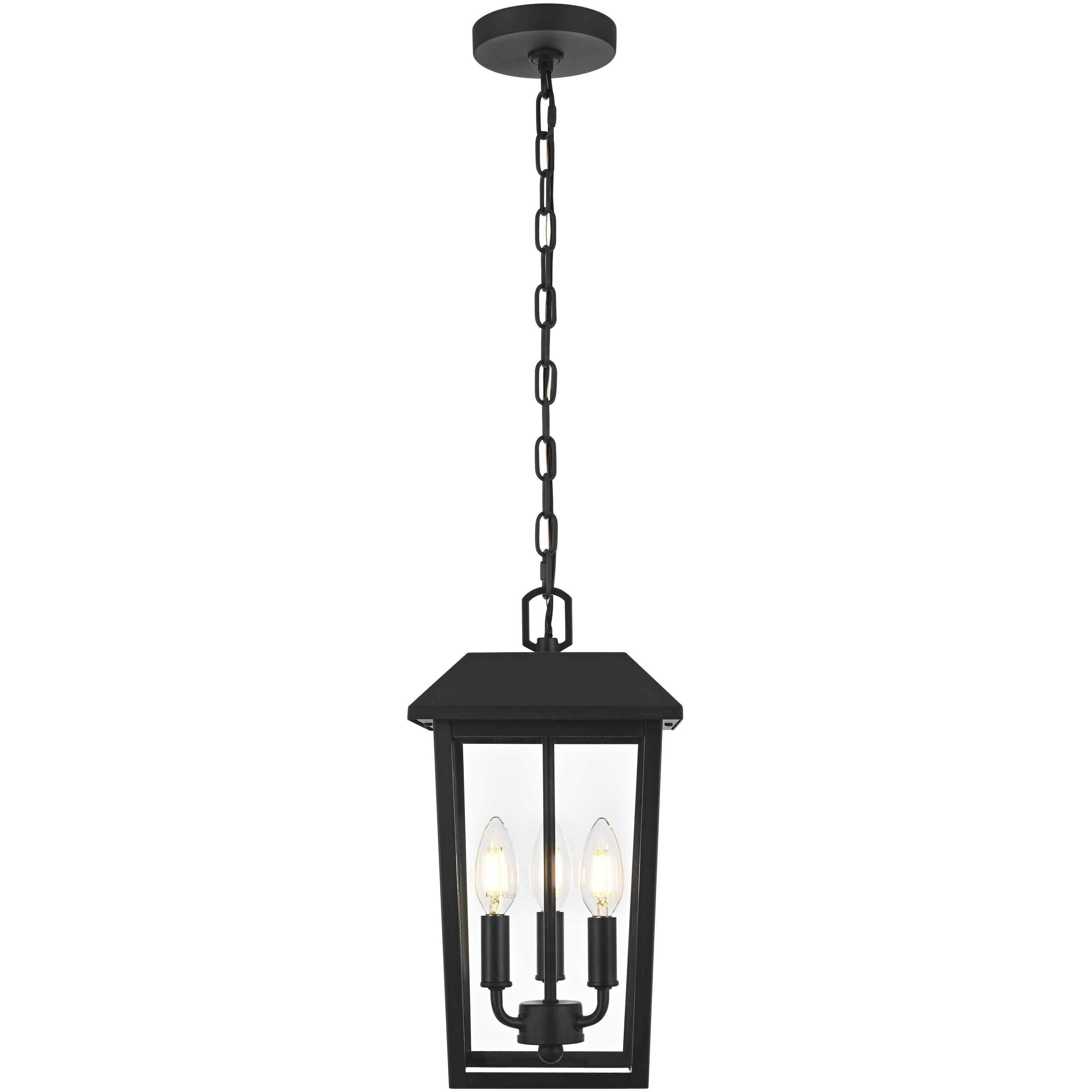Riggs 3 Light 8 inch Black Outdoor Pendant