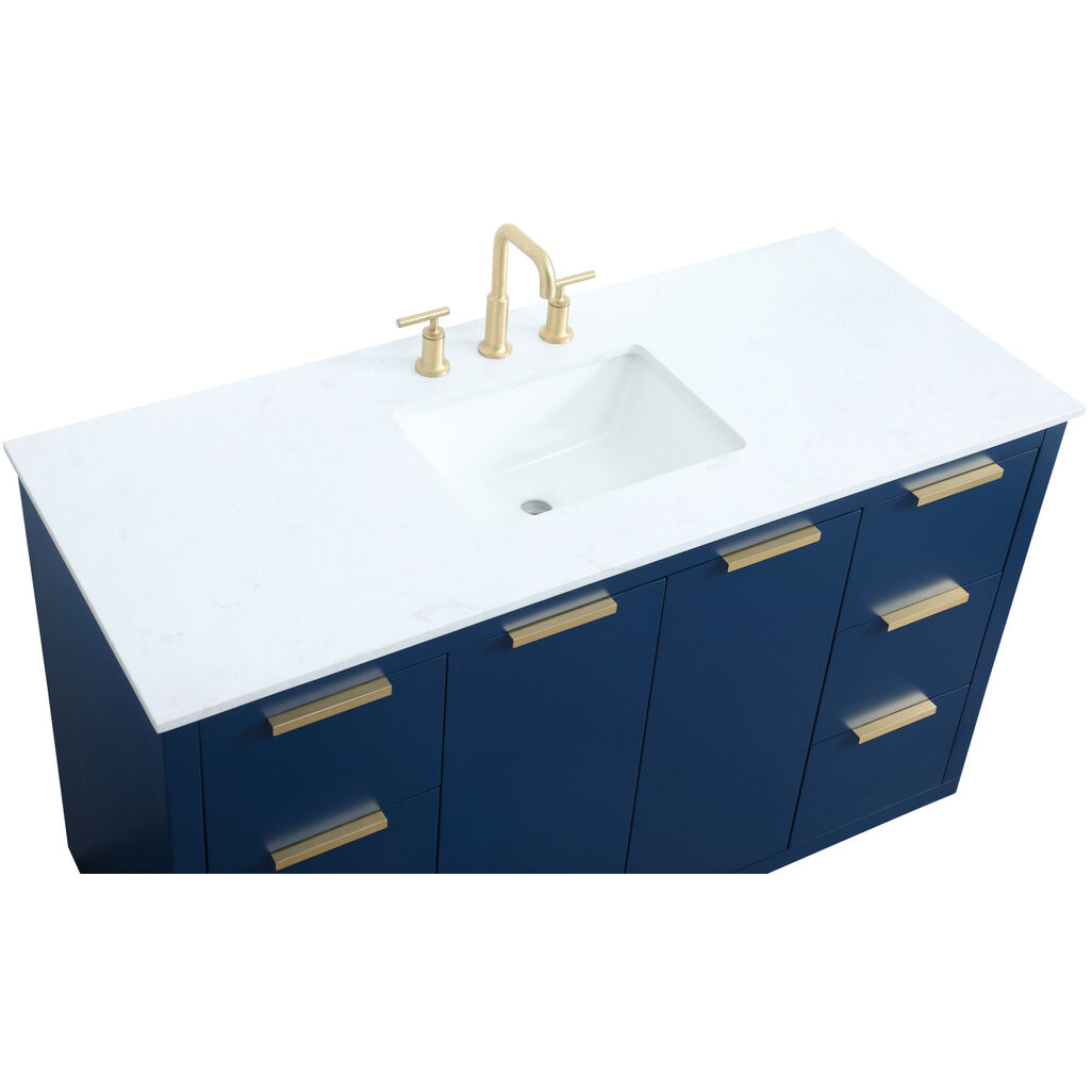 Blake 54 X 22 X 34 inch Blue Vanity Sink Set