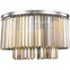 Sydney 8 Light 32 inch Polished nickel Flush Mount Ceiling Light in Golden Teak, Urban Classic