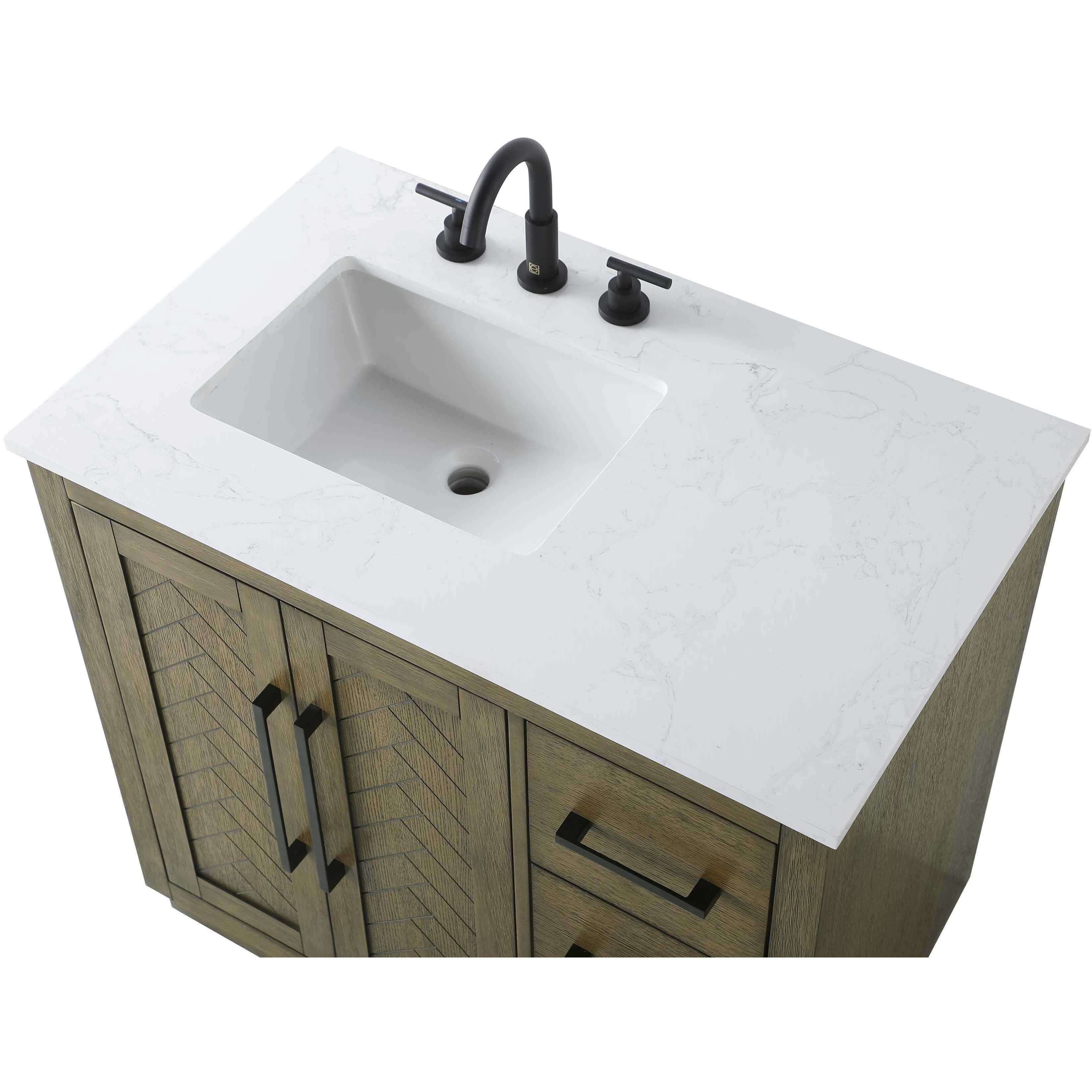 Chase 36 X 34 inch Hazel Oak Bathroom Vanity Cabinet