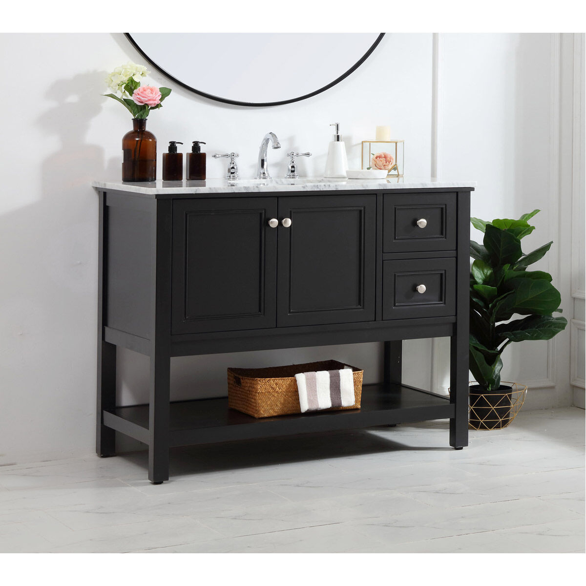 Metropolis 42 X 22 X 33.75 inch Black Vanity Sink Set
