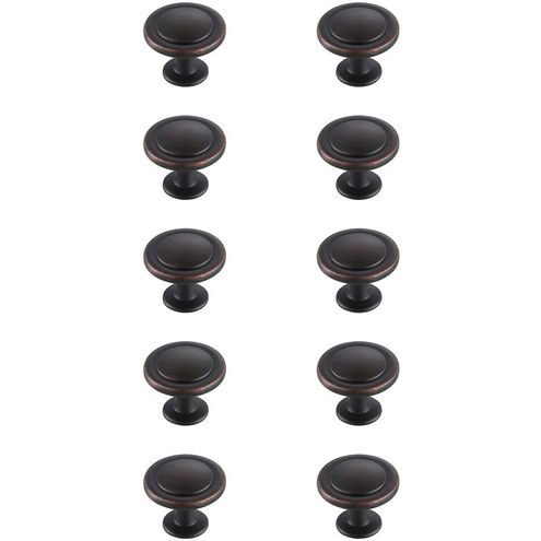 Logyn Oil-Rubbed Bronze Hardware Cabinet Knob, Set of 10