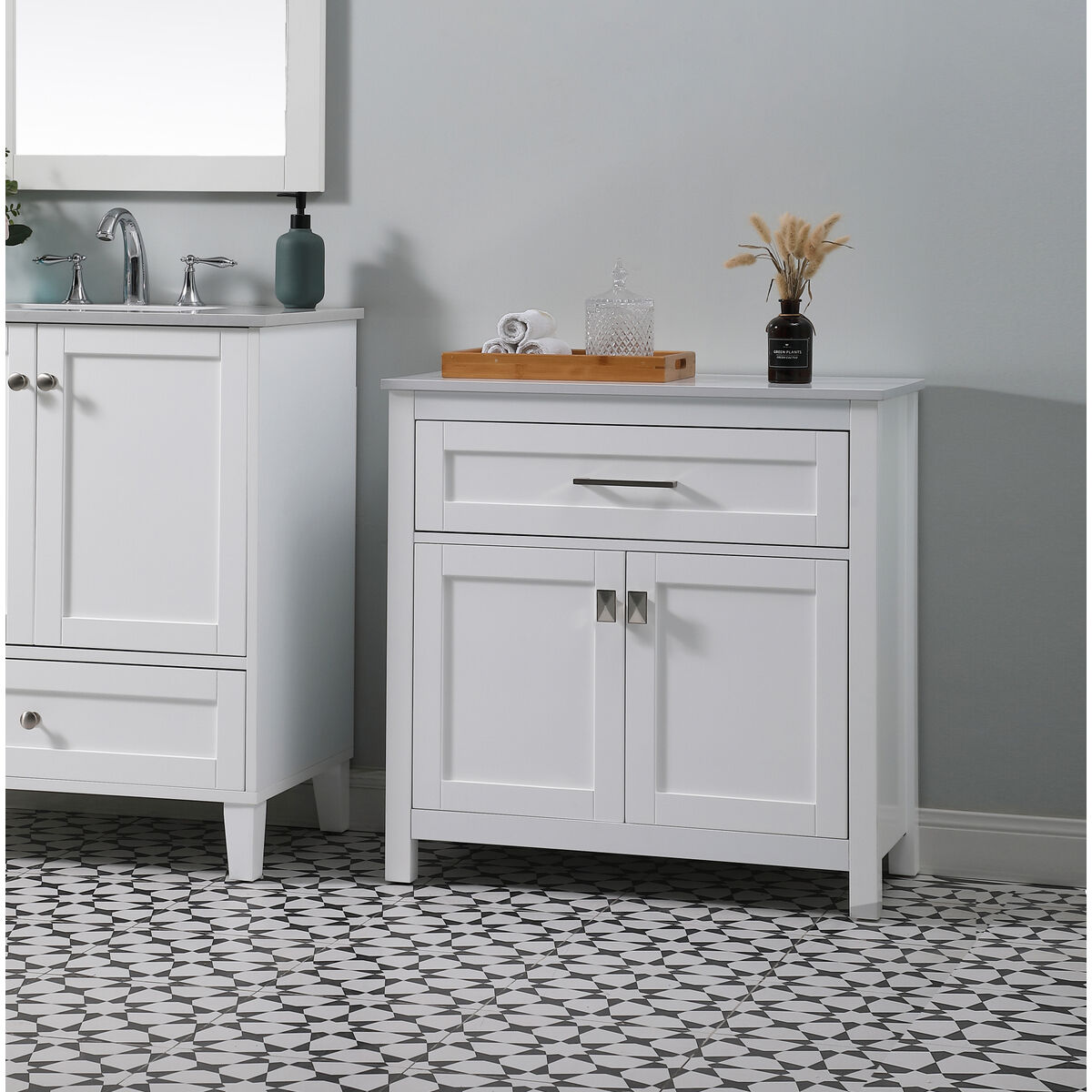 Adian White Bathroom Storage Cabinet