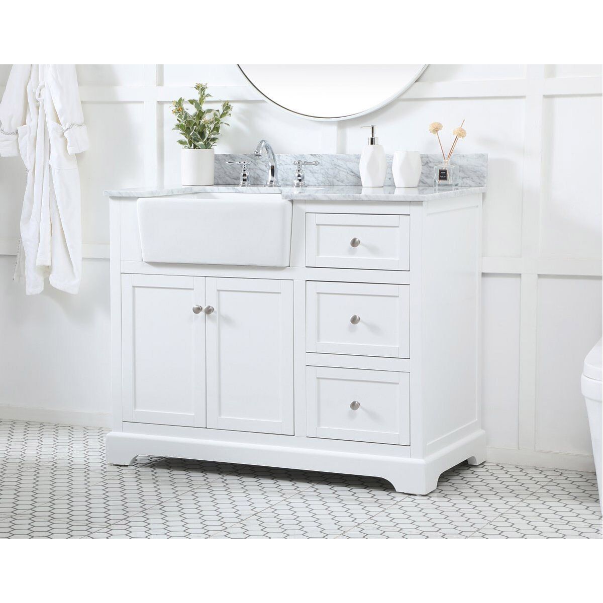 Franklin 42 X 22 X 35 inch White Bathroom Vanity Cabinet