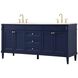 Bennett 72 X 21 X 35 inch Blue Vanity Sink Set