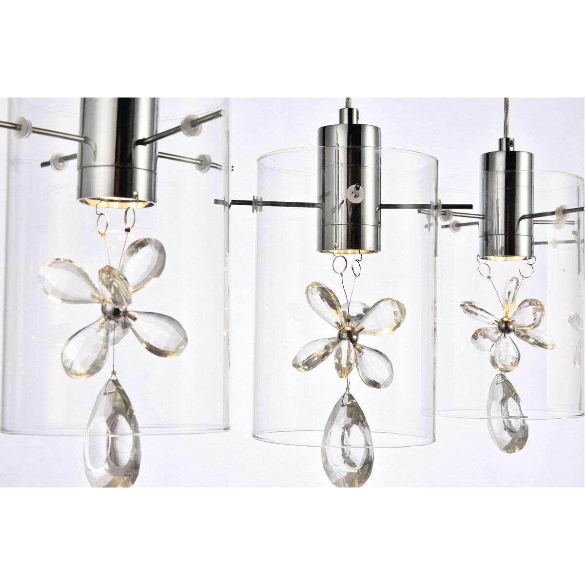 Hana 5 Light 36 inch Chrome Linear Pendant Ceiling Light