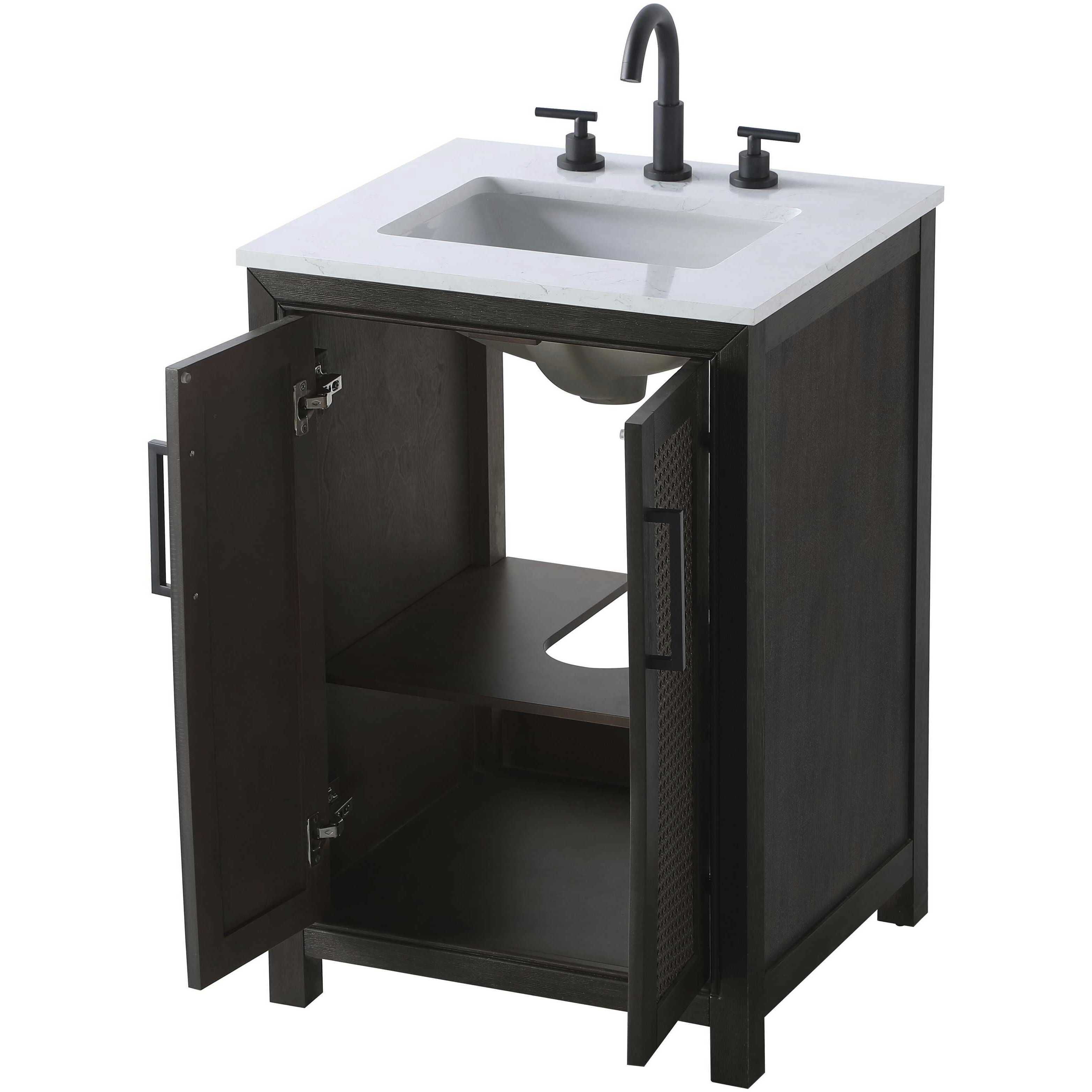 Alina 24 X 35 inch Chocolate Oak Bathroom Vanity Cabinet