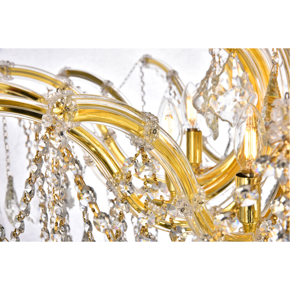 Maria Theresa 8 Light 36 inch Gold Flush Mount Ceiling Light in Royal Cut