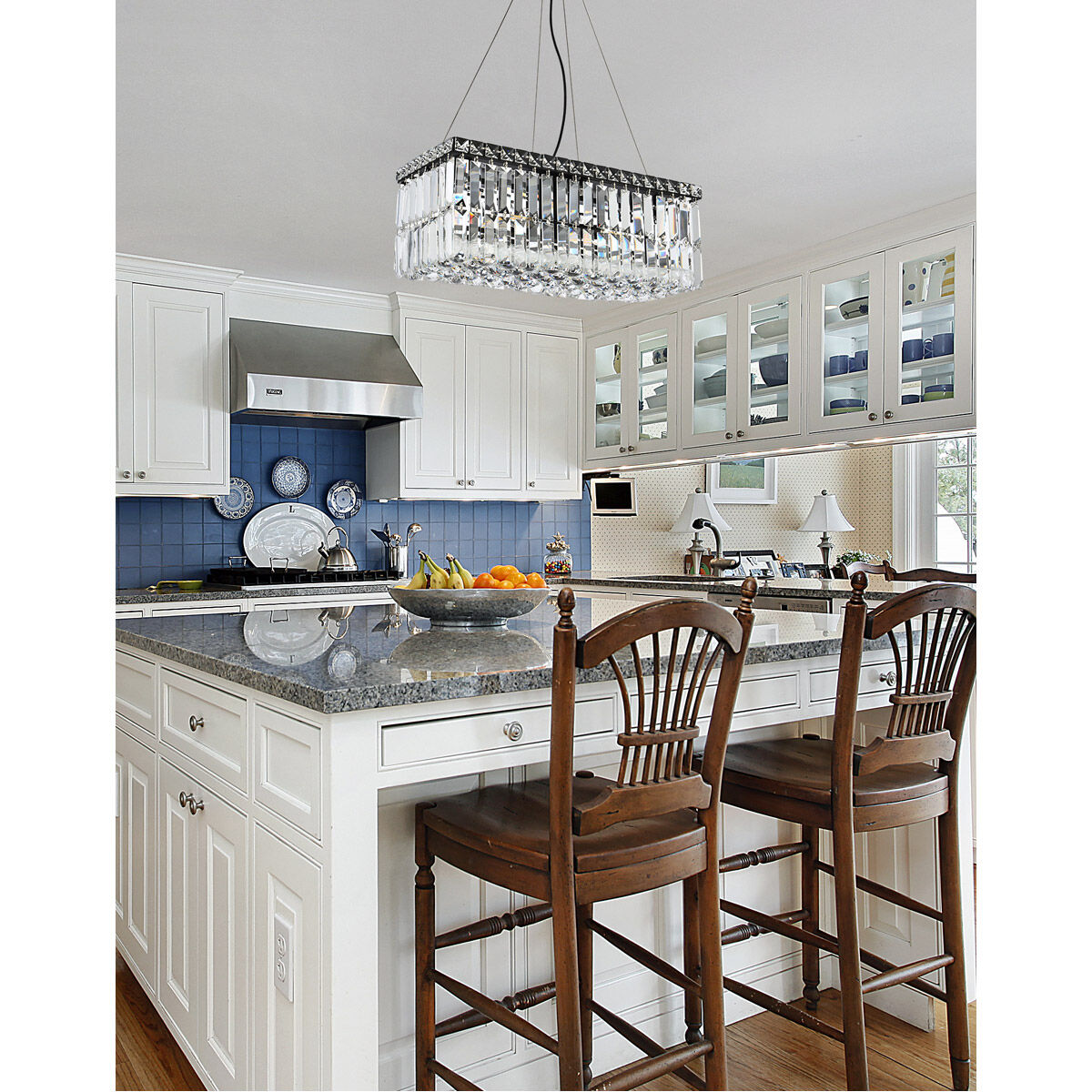 Maxime 4 Light 20 inch Black and Clear Linear Chandelier Ceiling Light in Royal Cut